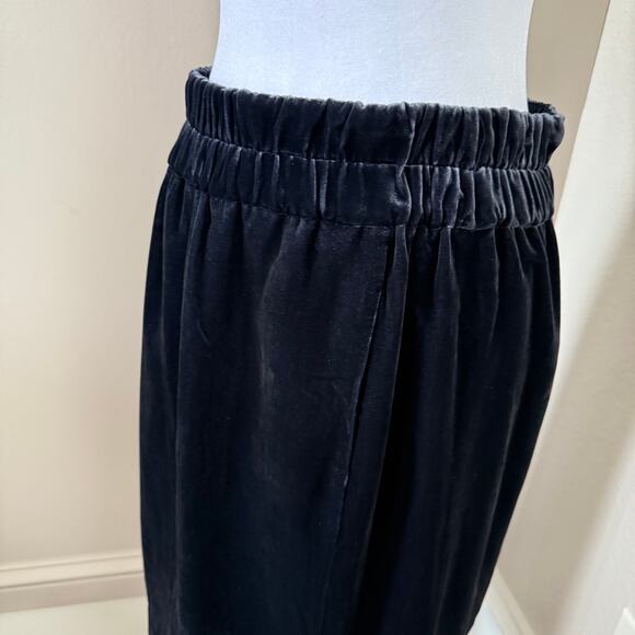 J.Crew Midnight Blue Crushed Velvet Pull On Midi Skirt Size S Silk Viscose G9355 - Picture 3 of 6